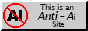 'This is an Anti-AI Site' styled like a Web 1.0 button